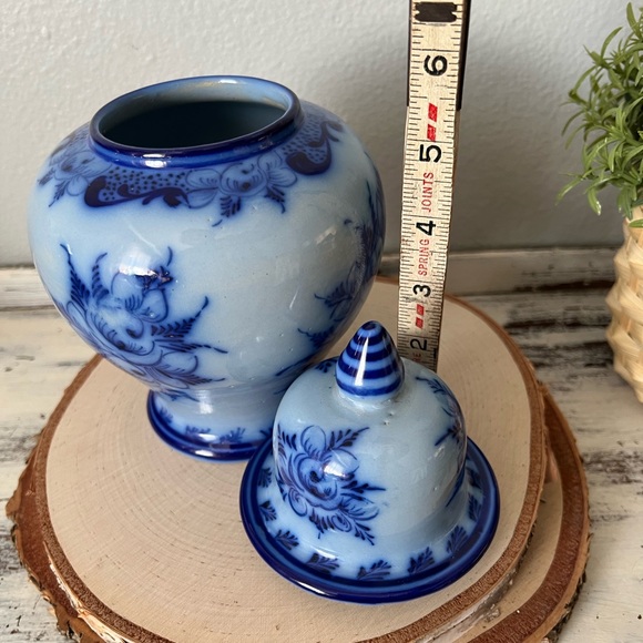 ✨SOLD✨ Vintage Cobalt Blue Ginger Jar Hand Painted Made in Portugal Blue Style - Picture 11 of 12